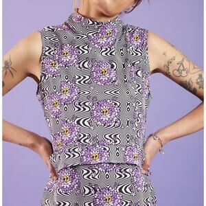 Nooworks Airliner Haze Mini Dress Colorful Abstract Cotton A Line NWT Size 2XL